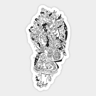 overthinker head Sticker